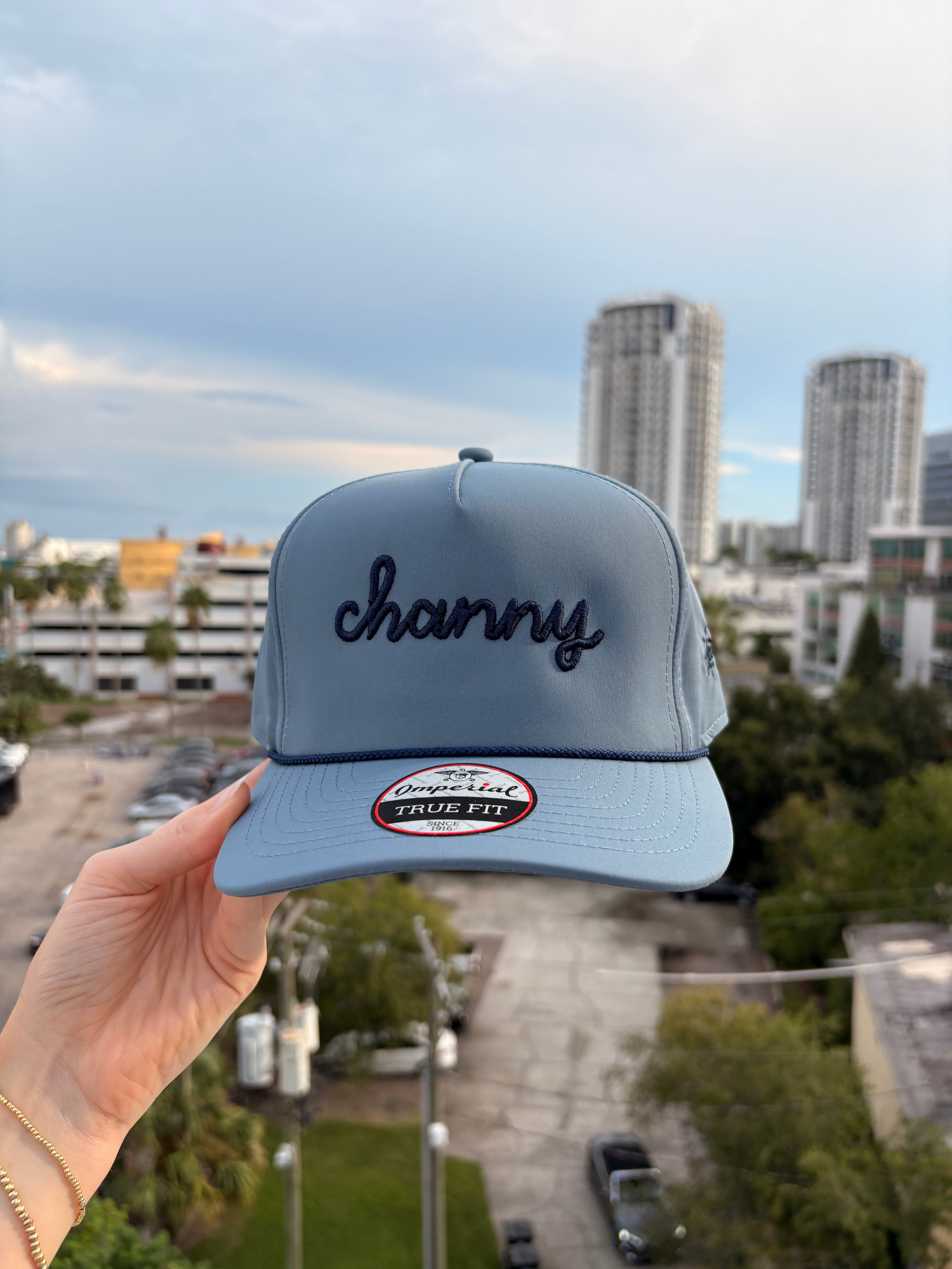 Blue Channy Puff Hat